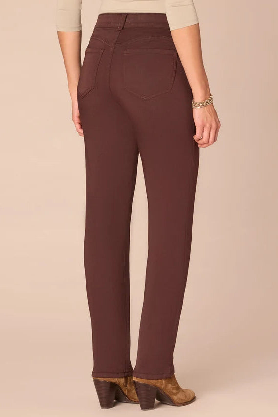"Ab"solution® Straight Leg Colored Jean in Oxblood