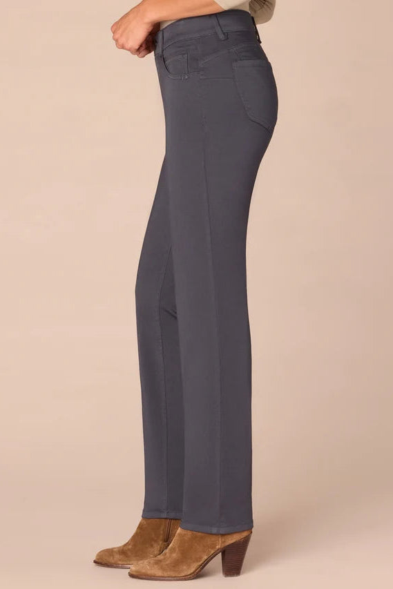 "Ab"solution® Straight Leg Colored Jean in Pewter