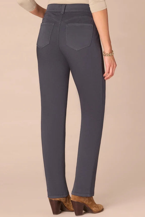 "Ab"solution® Straight Leg Colored Jean in Pewter