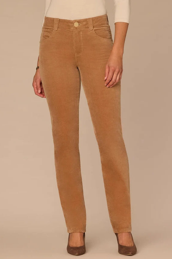 "Ab"solution® Mid-Rise Corduroy Straight Leg Pants in Candied Walnut