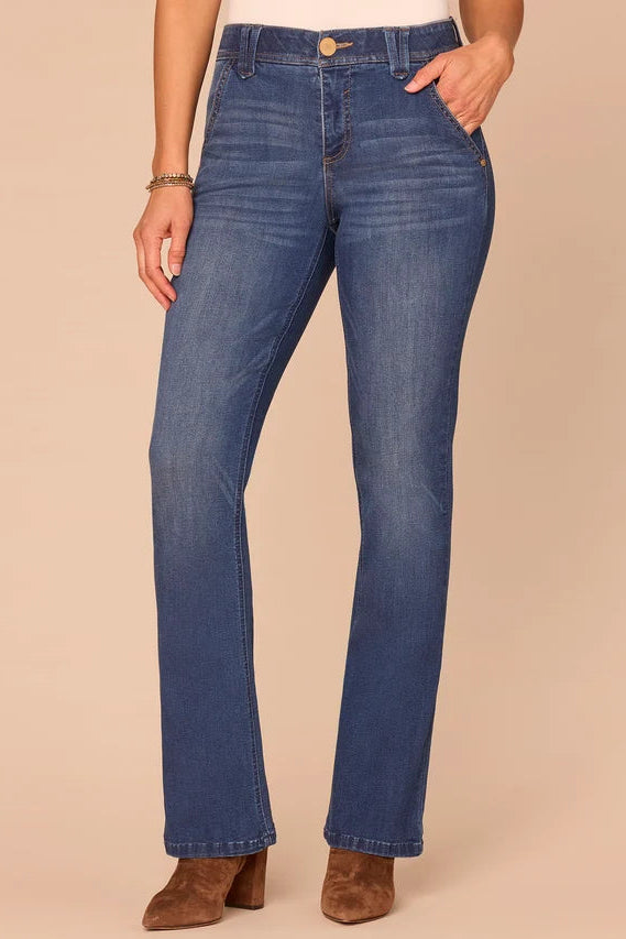 "Ab"solution® Embroidered Pocket Itty Bitty Boot Jeans