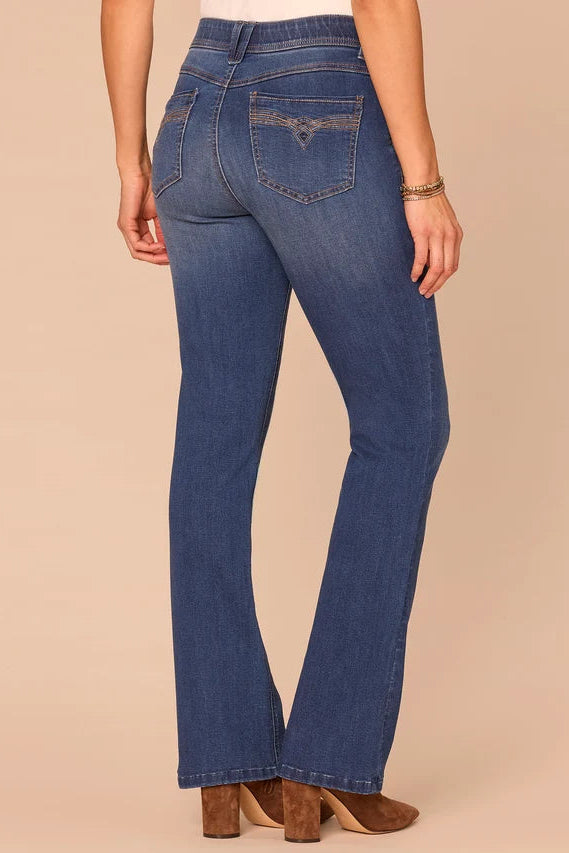 "Ab"solution® Embroidered Pocket Itty Bitty Boot Jeans