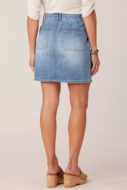 Double Button Denim Skirt