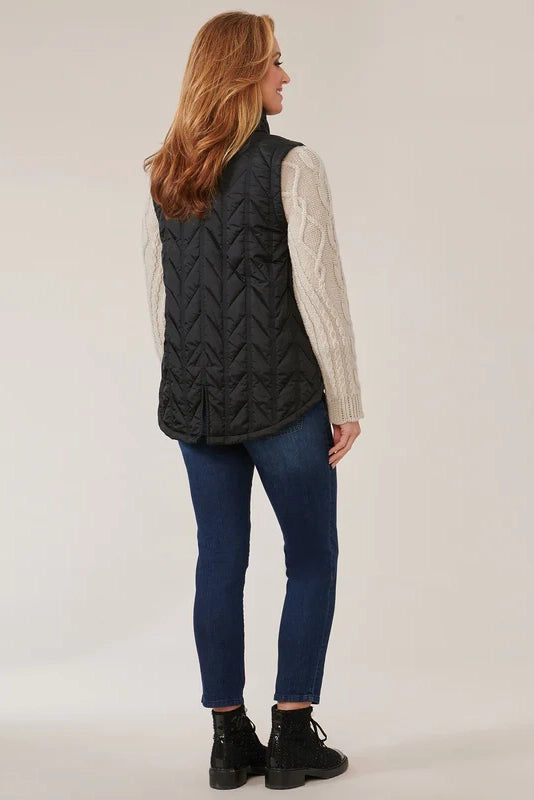 Quilted Vest Sweater Jacket