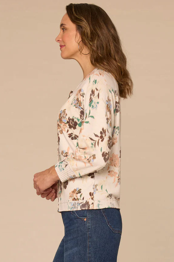 Floral 3/4 Sleeve Cardigan