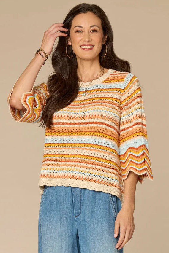 Three Quarter Bell Sleeve Sweater