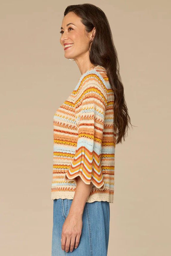 Three Quarter Bell Sleeve Sweater