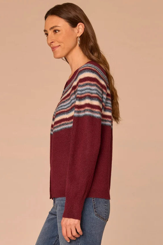 Jacquard Weave Snap Cardigan Sweater