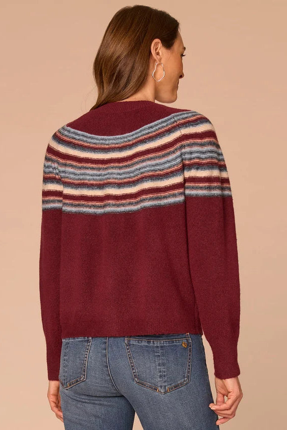 Jacquard Weave Snap Cardigan Sweater