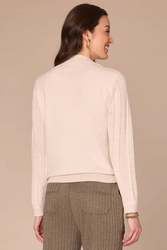 Scallop Neck Long Sleeve Sweater