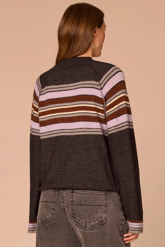Long Sleeve Sweater with Placement Stripe