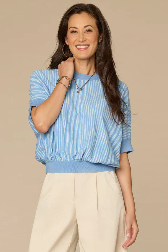 Short Dolman Sleeve Space Dye Sweater