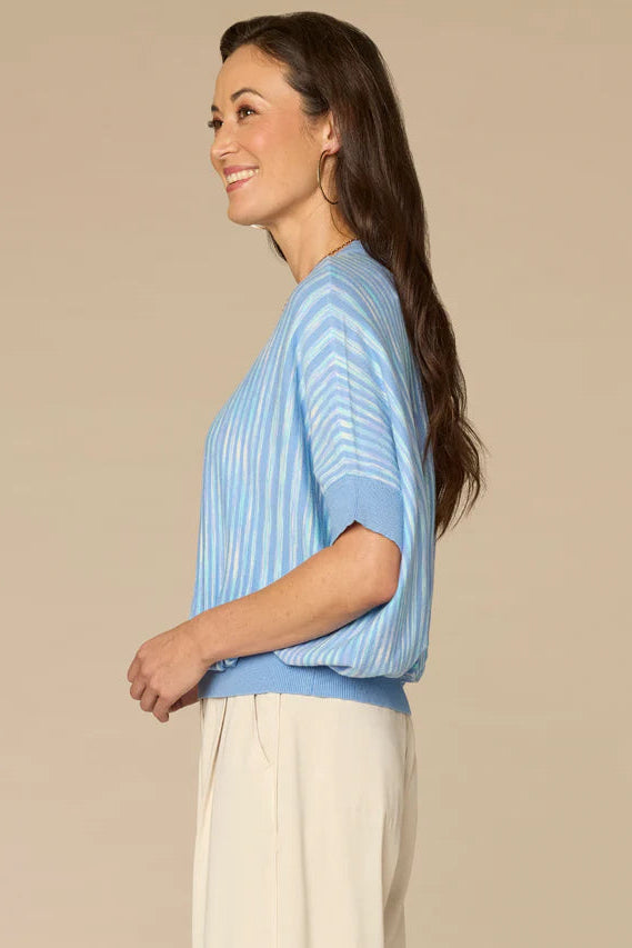 Short Dolman Sleeve Space Dye Sweater