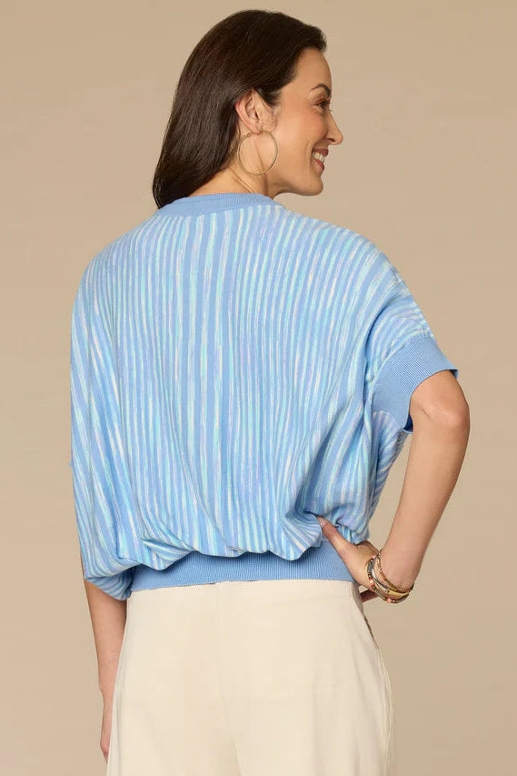 Short Dolman Sleeve Space Dye Sweater