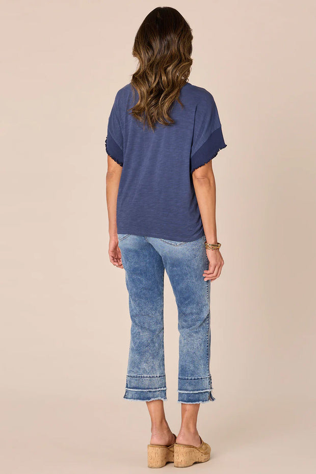 Round Neck Woven Top