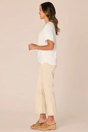 Round Neck Woven Top