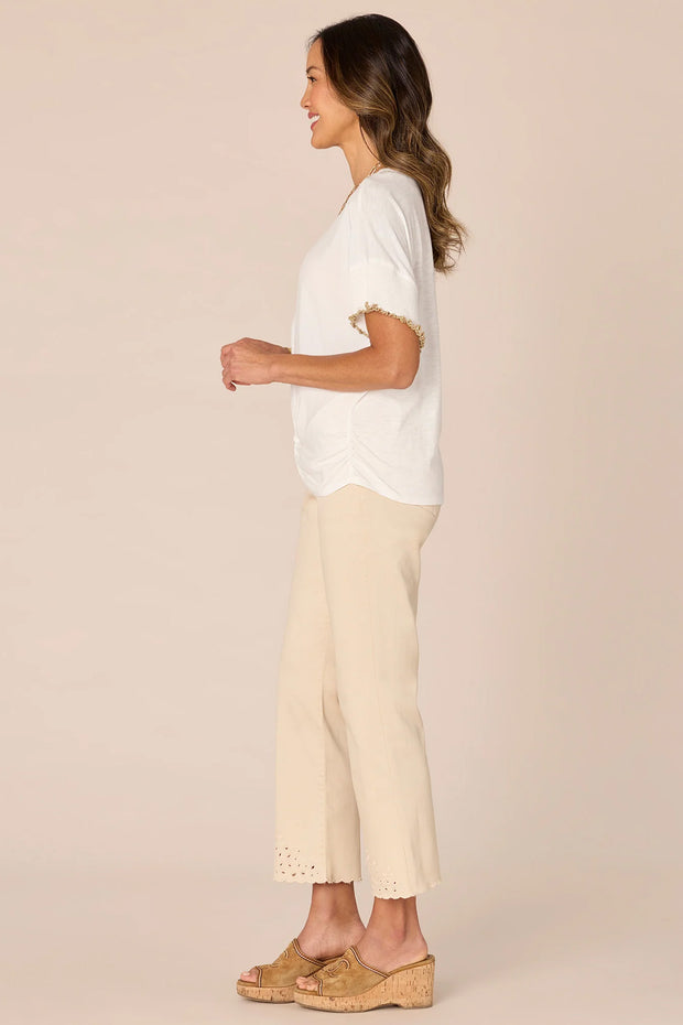 Round Neck Woven Top