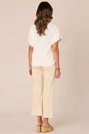 Round Neck Woven Top
