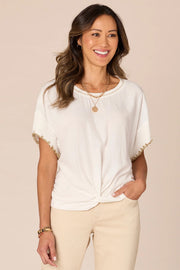 Round Neck Woven Top