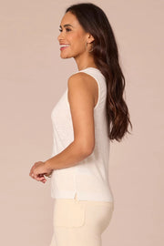 Jute Slit Scoop Neck Tank