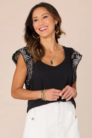 Flutter Sleeve Sweetheart Top