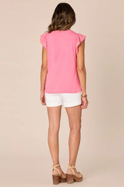 Flutter Sleeve Sweetheart Top