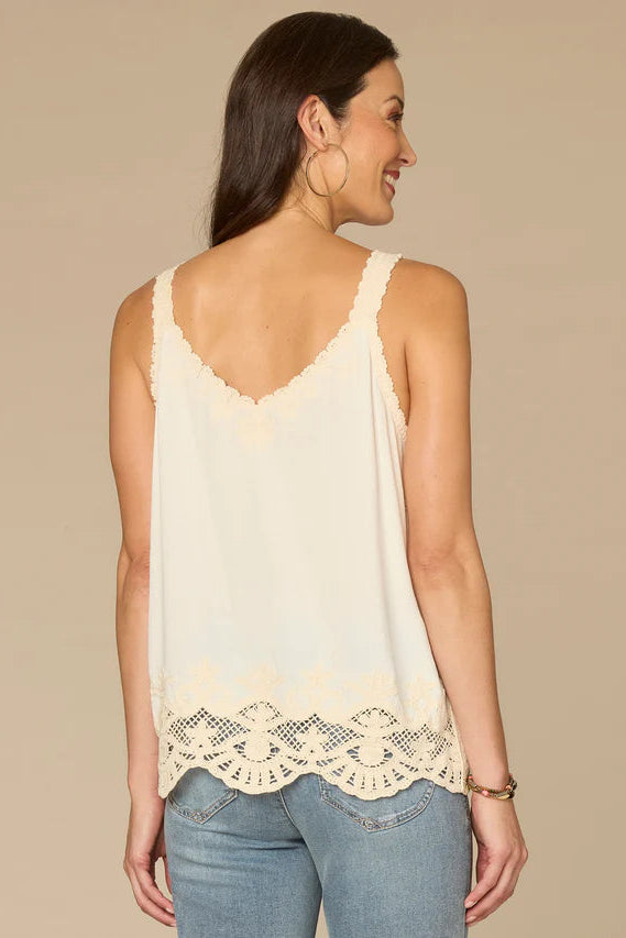 V-Neck Embroidered Tank