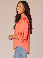 Lantern Sleeve Lyocell Shirt