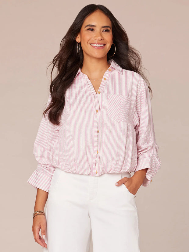 BD Bubble Hem Stripe Shirt - Wild Blossom