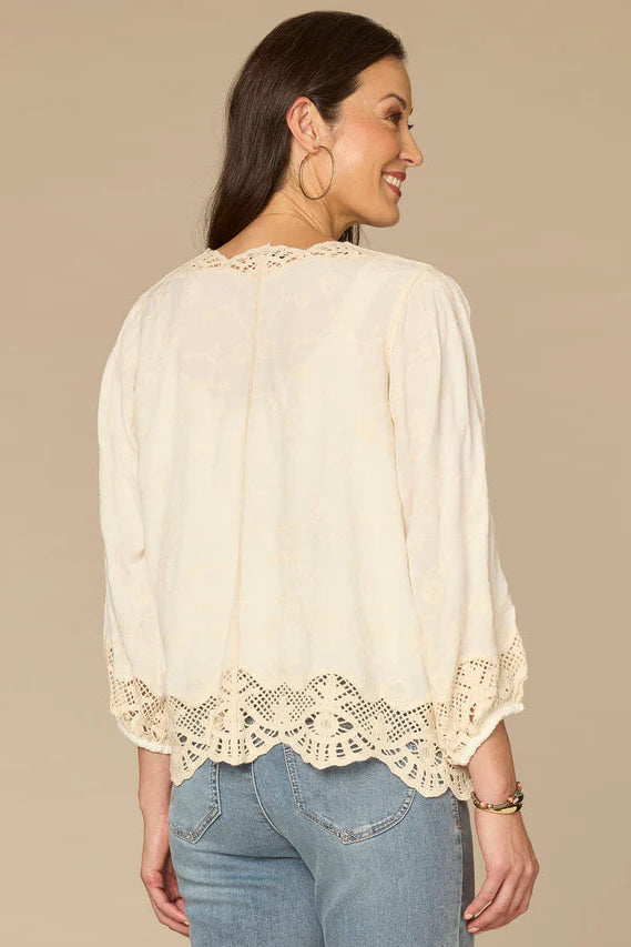 Blouson Sleeve Embroidered Framing Jacket