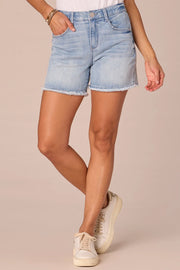 High Rise Shorts w/ Fray Hem