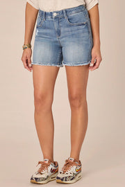 High Rise Fray Hem Short