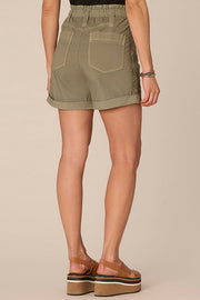 Ultra Skyrise Paper Bag Waist Cuff Shorts in Laurel Oak