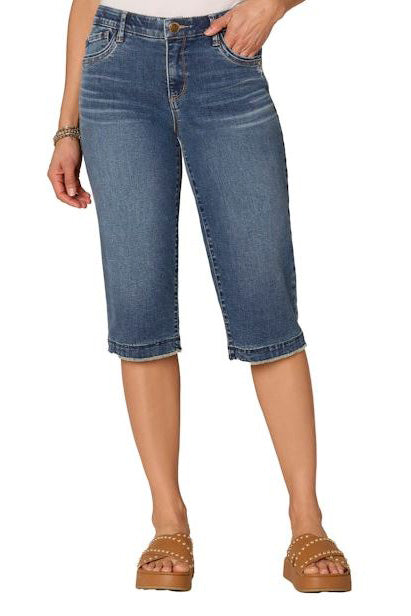 "Ab"solution Skimmer Jean with Fray Hem