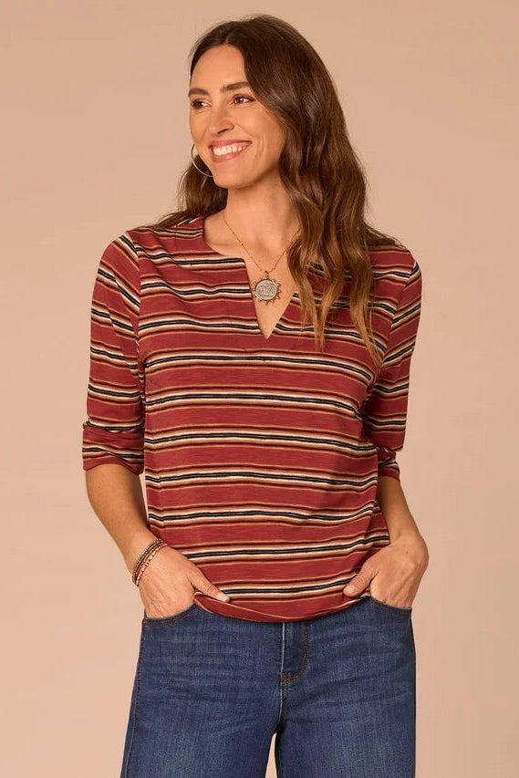 Elbow Roll Cuff Top in Burnt Henna