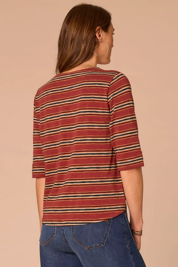 Elbow Roll Cuff Top in Burnt Henna
