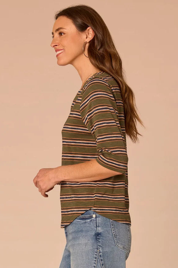 Elbow Roll Cuff Top in Celadon