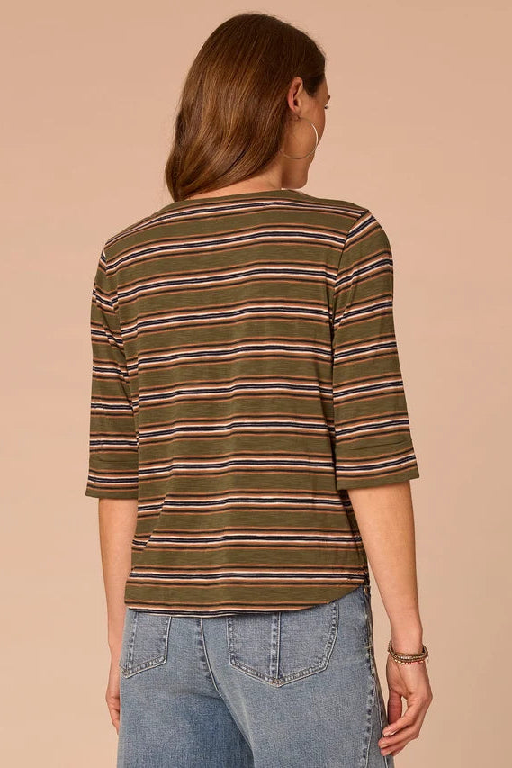 Elbow Roll Cuff Top in Celadon