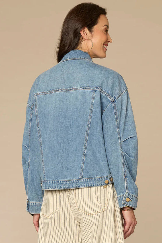 Oversize Barrel Sleeve Jean Jacket
