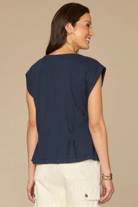 Cap Sleeve Peplum Hem Top