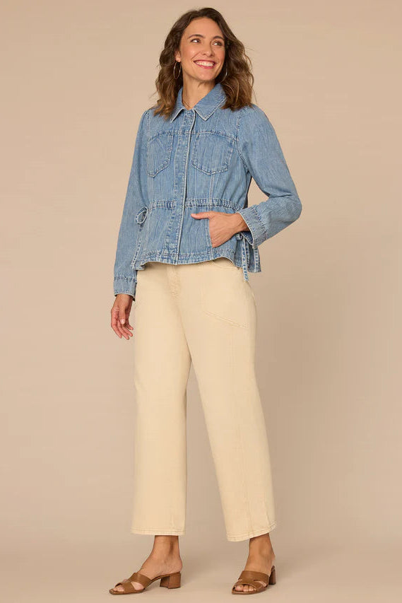 Peplum Hem Denim Jacket