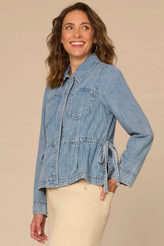 Peplum Hem Denim Jacket