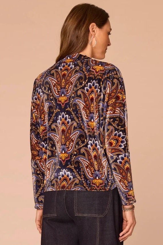 Abstract Print Batwing Sleeve Blouse