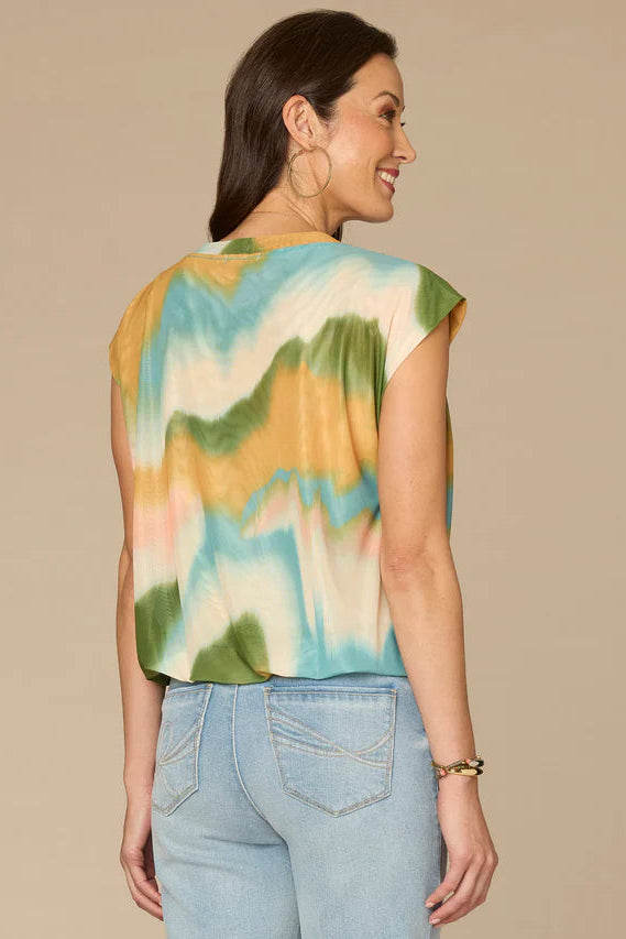 Pleated Cap Sleeve Top