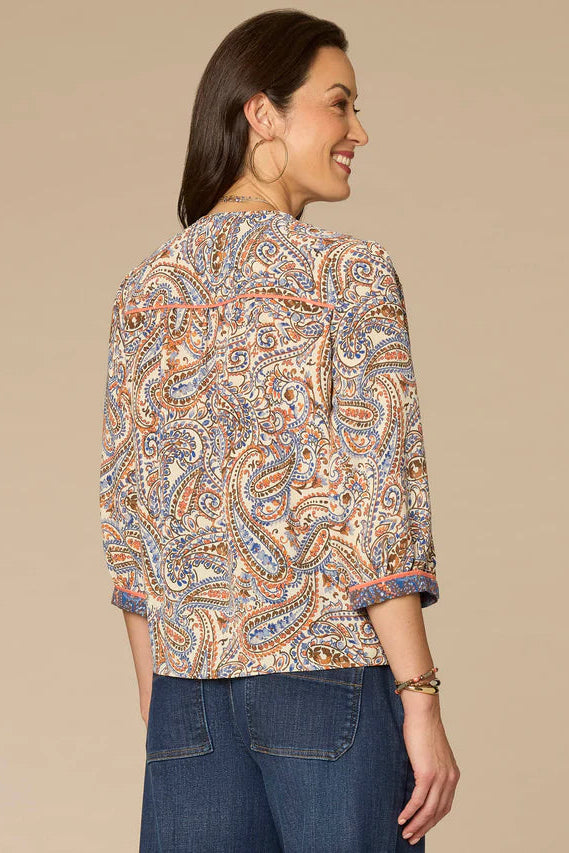 Notch Neck Print Top