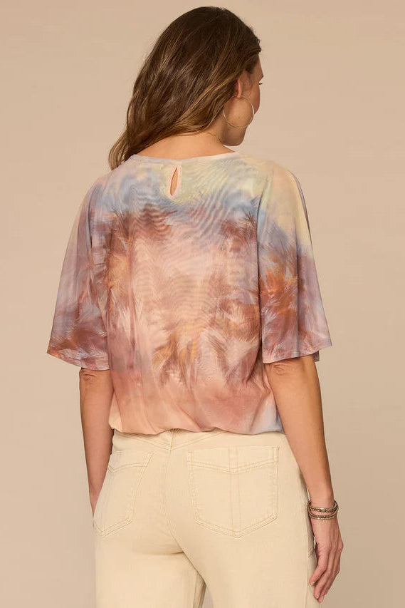 Angel Sleeve Bubble Hem Top