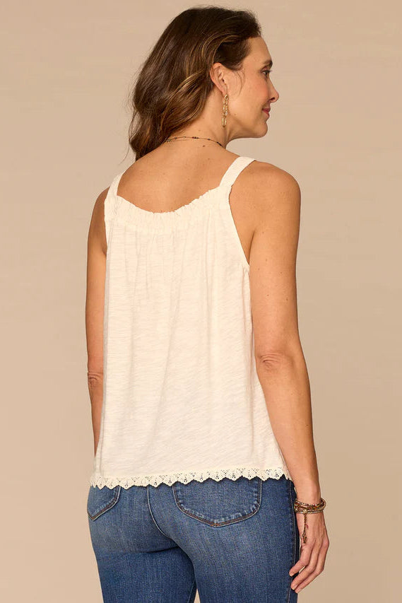 Embroidered Woven Tank Top