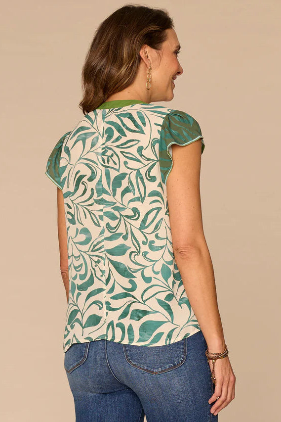 Flutter Cap Print Top