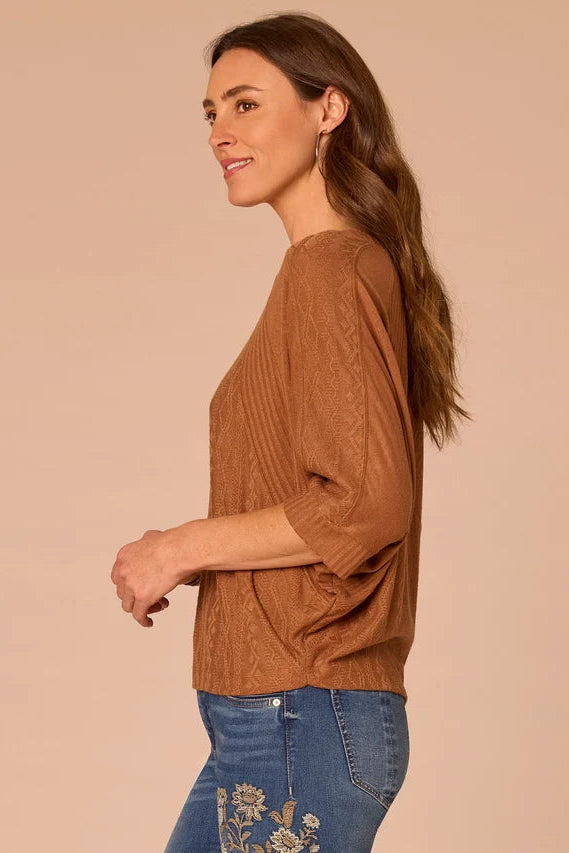 Dolman Sleeve Mixed Media Sweater