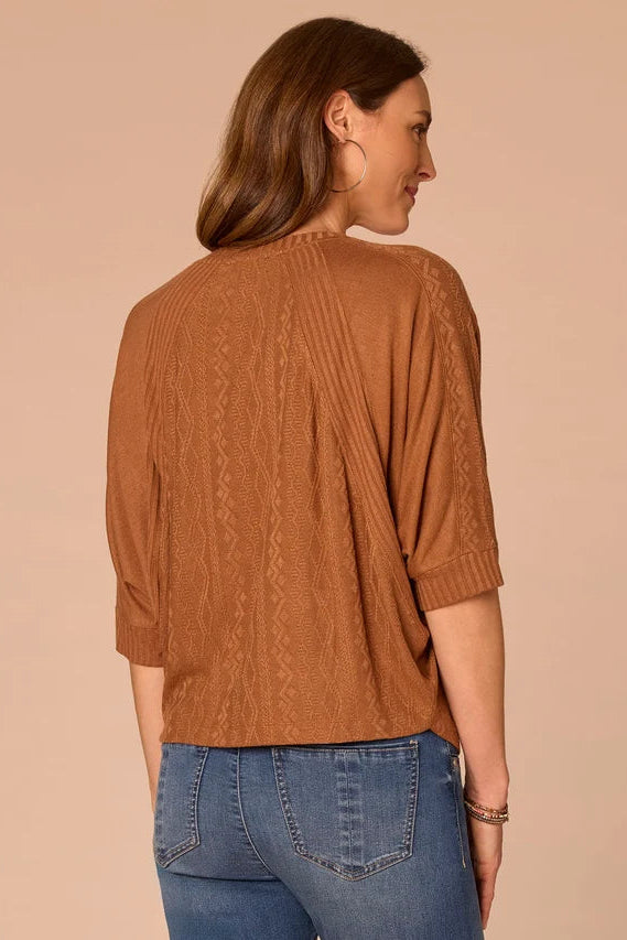 Dolman Sleeve Mixed Media Sweater